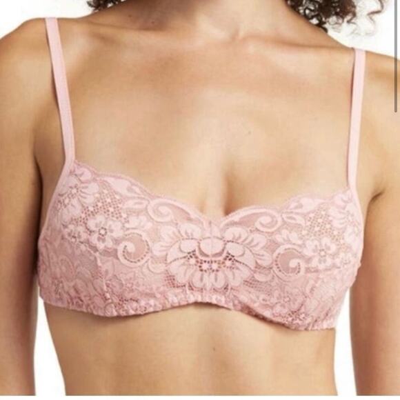 We Are HAH Hook Up Bra Size DD Band 32-40 Lace Balconette Dusty Rose Underwire - Picture 1 of 15